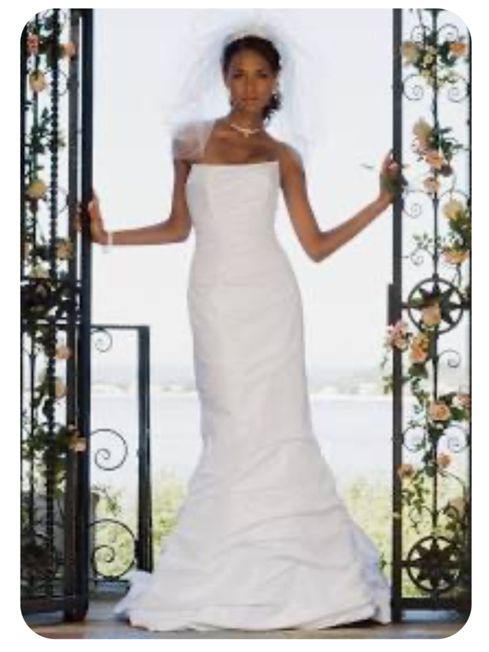 NWT Davids Bridal Wedding Dress Strapless Allover Drape Mermaid White size 2